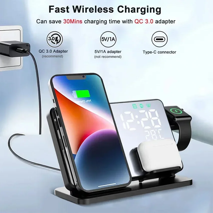 Wireless Charger Alarm Clock S - Smartwatch Ac review and price