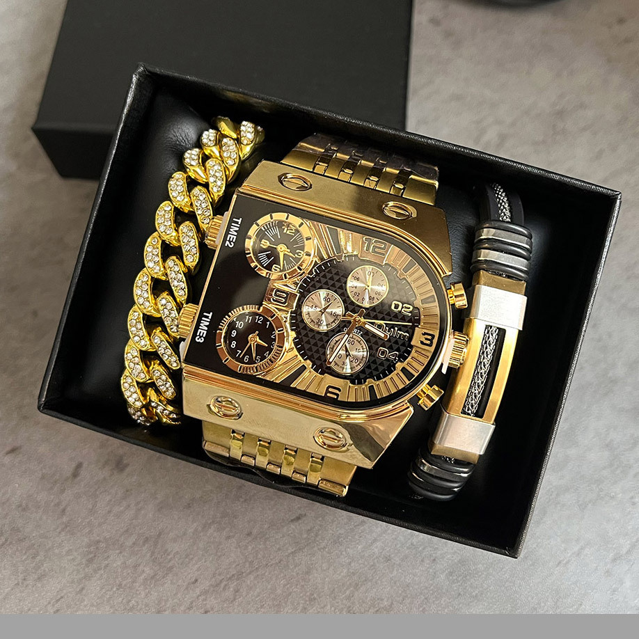 Men's luxury rectangular gold  - Smartwatch Face review and price