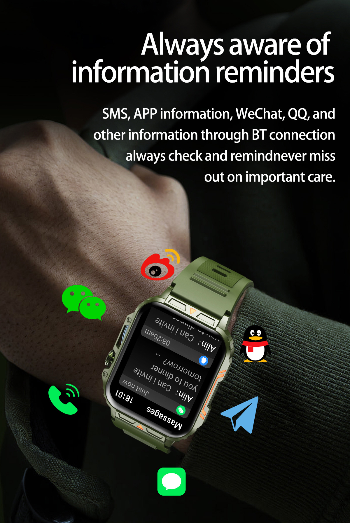 1.91 Outdoor Military Smart Wa - Smartwatch Face review and price