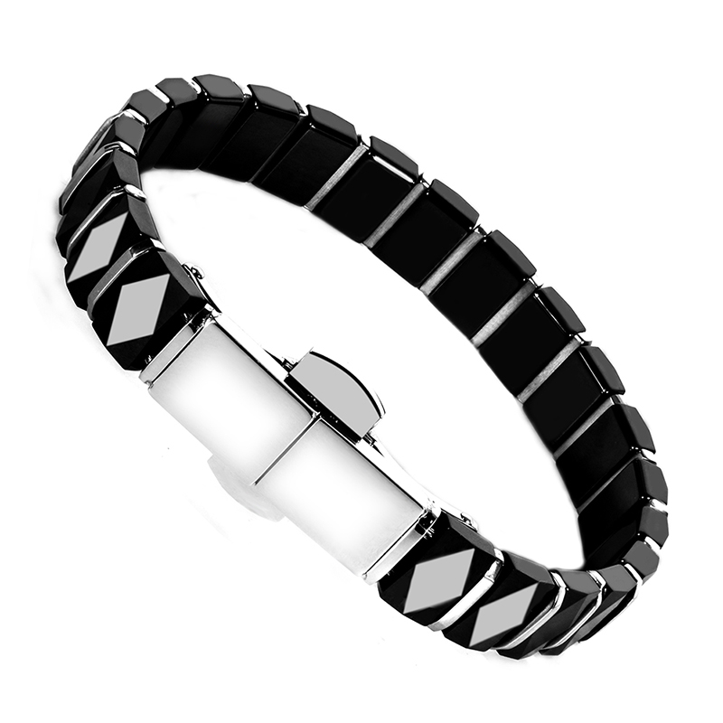White Black Men Health Bracele - Ceramic Link Bracelet review and price