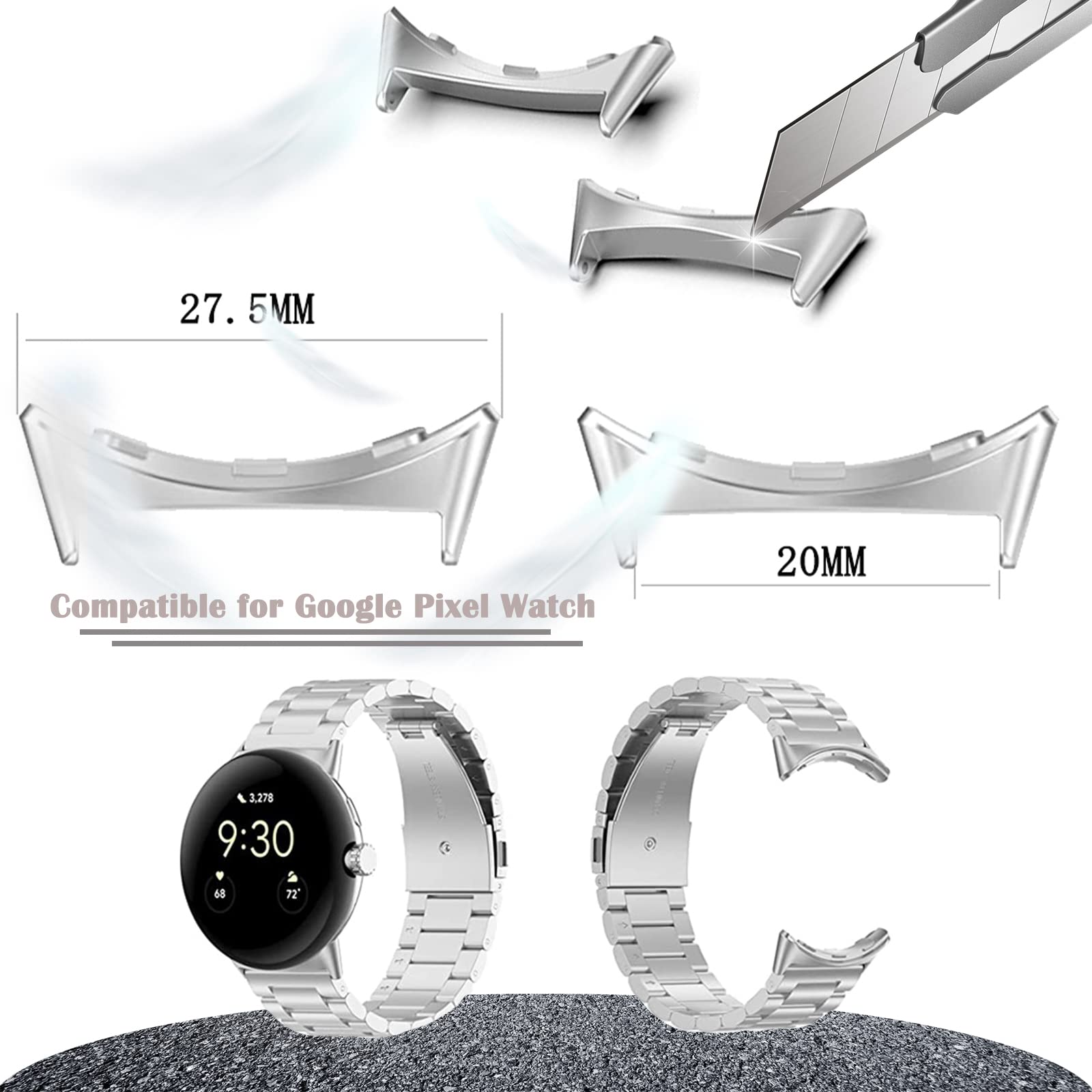 1/2 pair Metal Connector For G - Watch Band Connector review and price