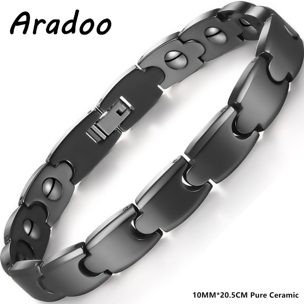 Aradoo Premium Ceramic Hematit - Ceramic Link Bracelet review and price