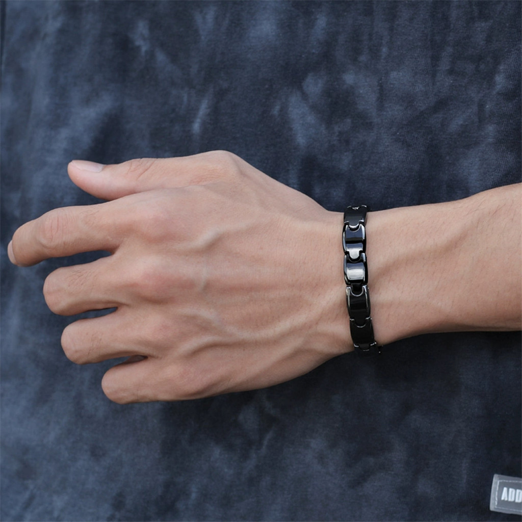 Aradoo Premium Ceramic Hematit - Ceramic Link Bracelet review and price