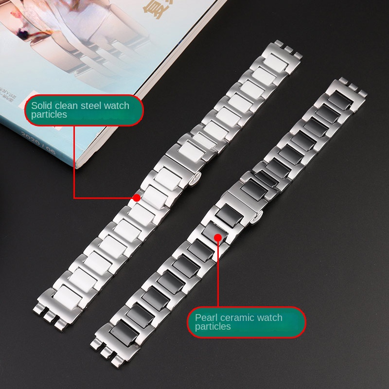 For Swatch Ceramic+ Stainless  - Ceramic Link Bracelet review and price