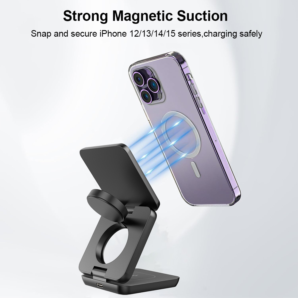 3 in 1 Foldable Magnetic Wirel - Smartwatch Ac review and price
