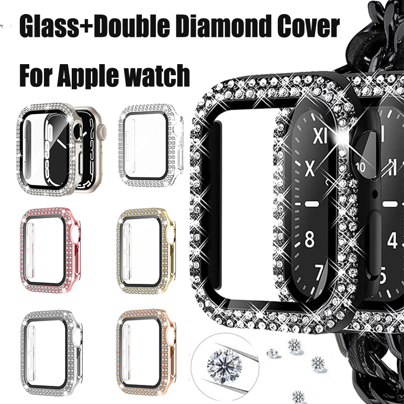 Glass+Diamond Cover For Apple  - Smartwatch Band Accessories review and price