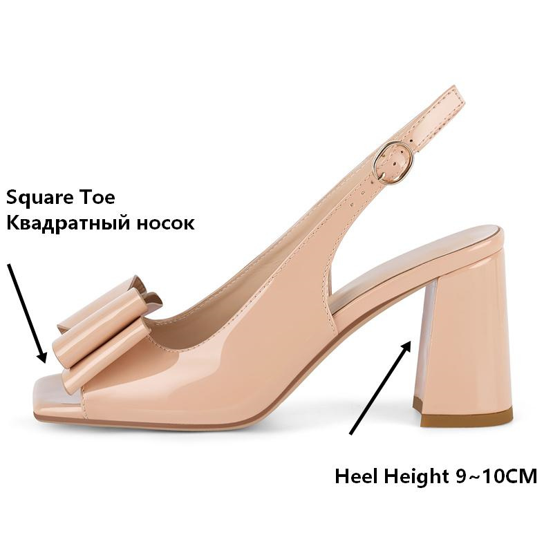 Onlymaker Women Square Toe Bow - Leather Classic Strap review and price