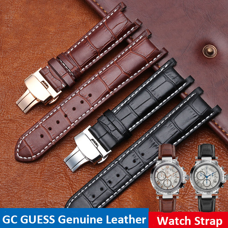 Notched Leather Watch strap 20 - Smartwatch Guess review and price