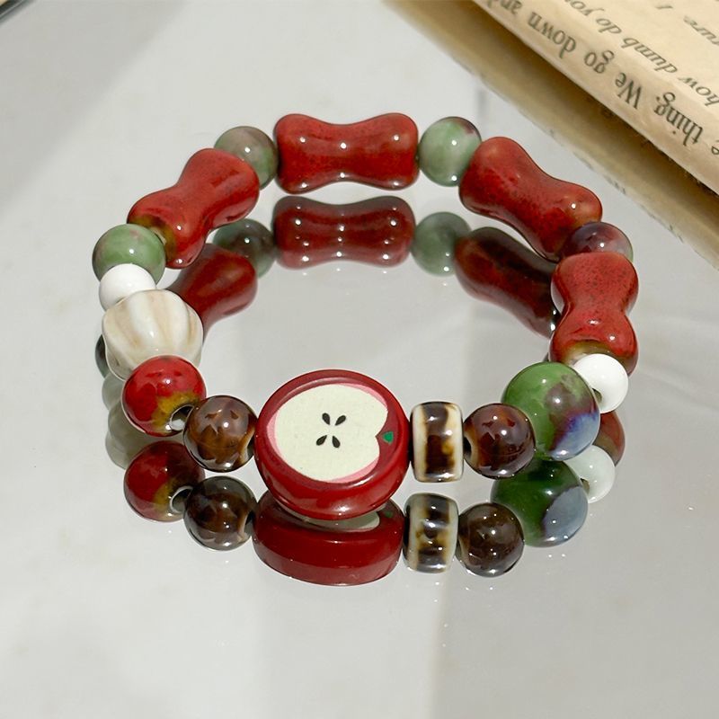 Retro Imitation Apple Ceramic  - Ceramic Link Bracelet review and price