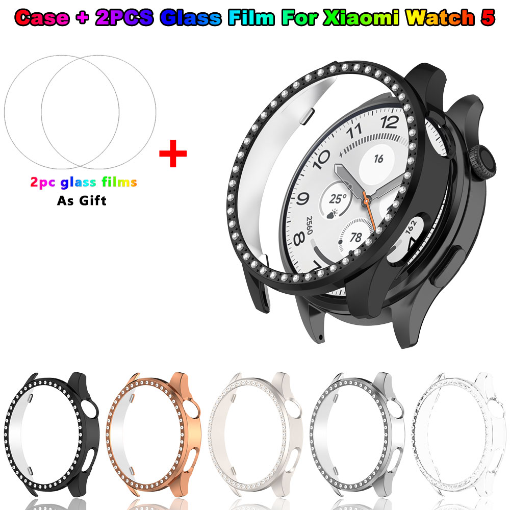 Bling PC Case + Glass Film For - Android Smartwatch Accessories review and price