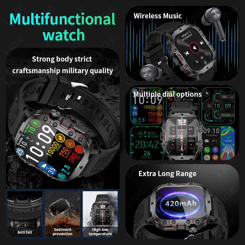 LIGE Outdoor Smart Watch Men 2 - Smartwatch Face review and price