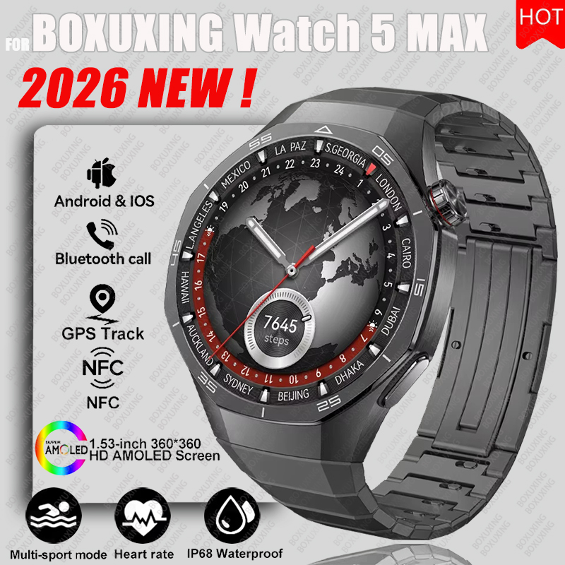 2026 New BOXUXING Watch 5 MAX  - Smartwatch Face review and price
