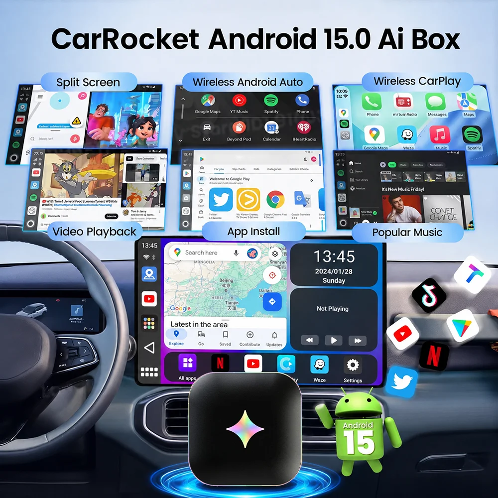 2026Android15 CarPlay Ai Box C - Smartwatch Universal review and price