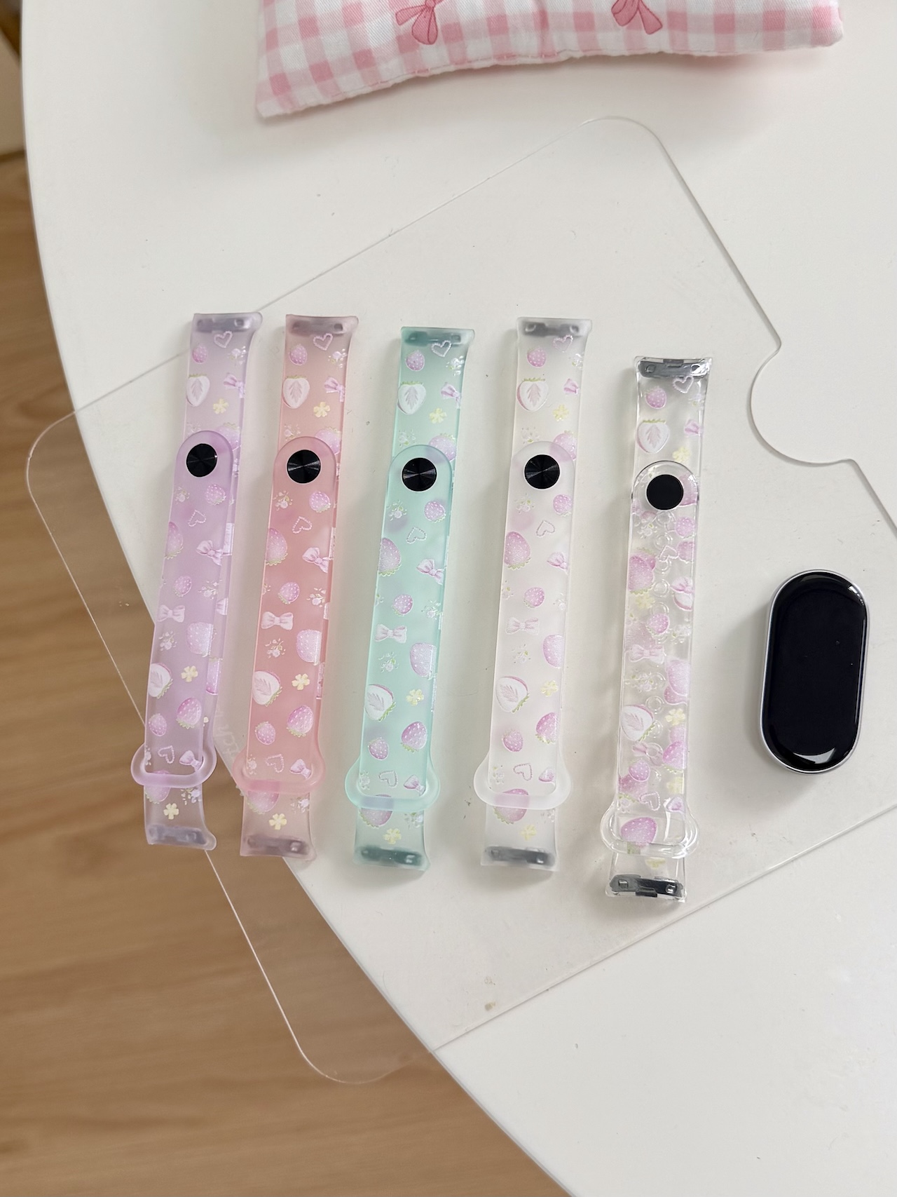 Super Cute Strawberry Bow Prin - Android Smartwatch Accessories review and price