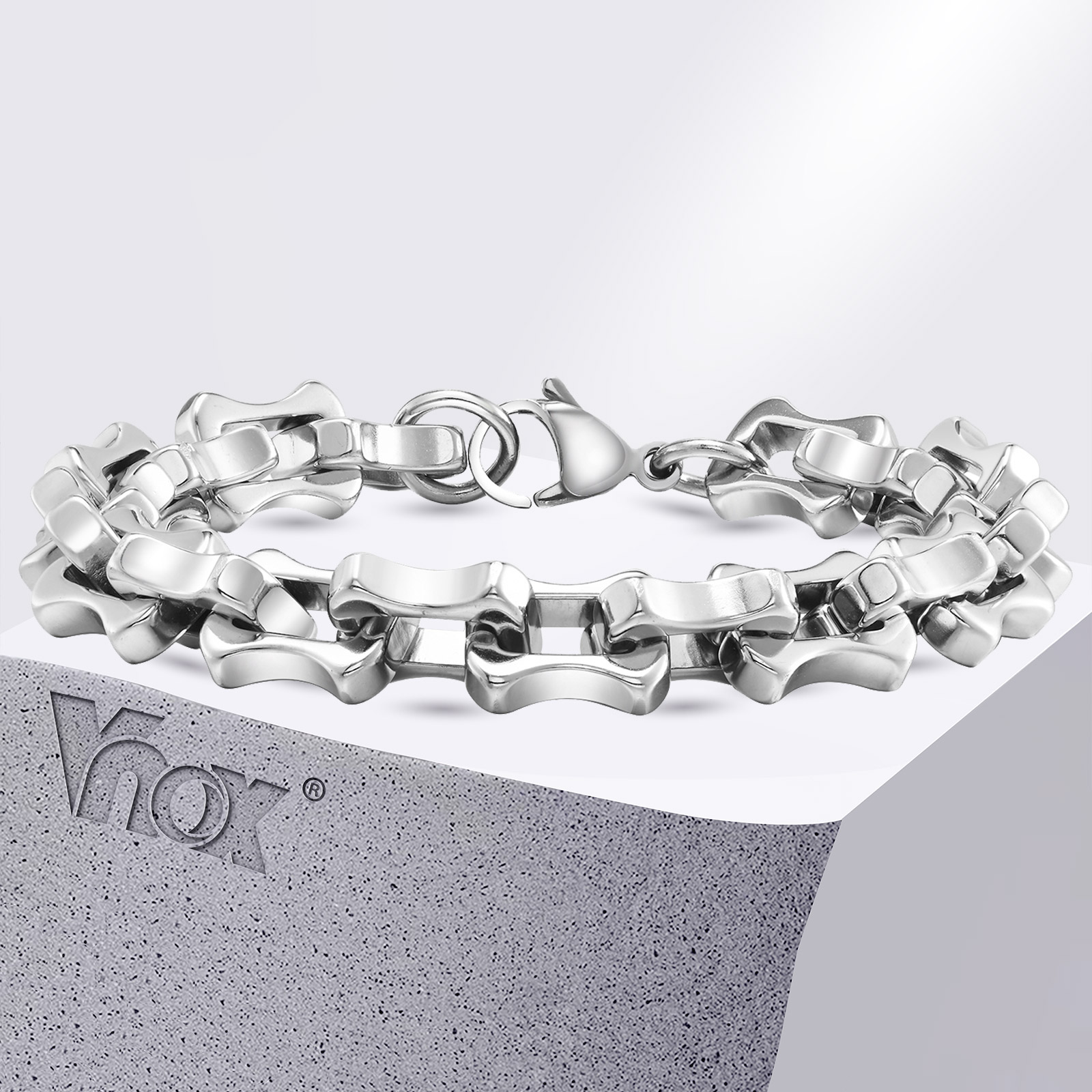 Vnox Heavy Bold Mens Chain Bra - Ceramic Link Bracelet review and price