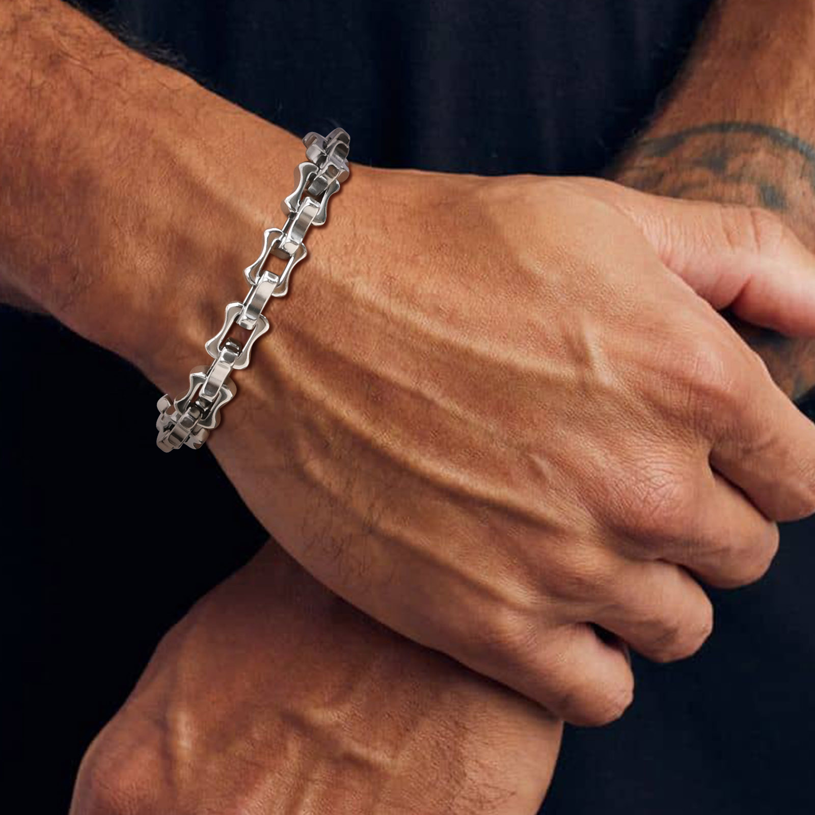 Vnox Heavy Bold Mens Chain Bra - Ceramic Link Bracelet review and price