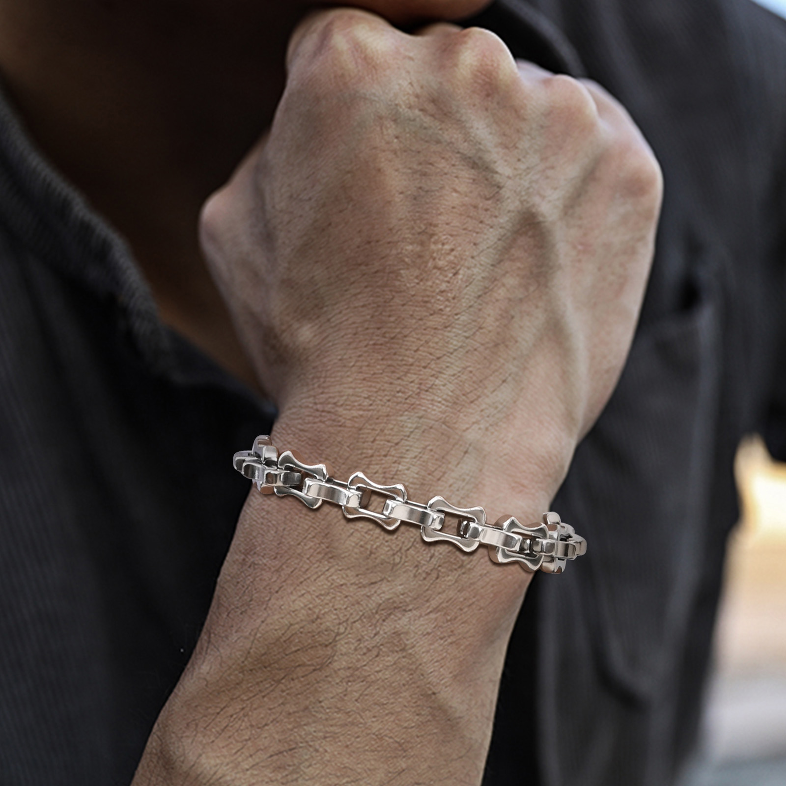 Vnox Heavy Bold Mens Chain Bra - Ceramic Link Bracelet review and price